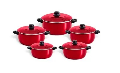 CONJUNTO DE CAÇAROLAS 5 PCS MRCOOK 16-24 VERMELHA
