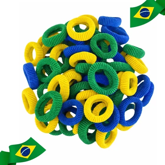 Pacote com 30 peças de mini rabicó cores do Brasil