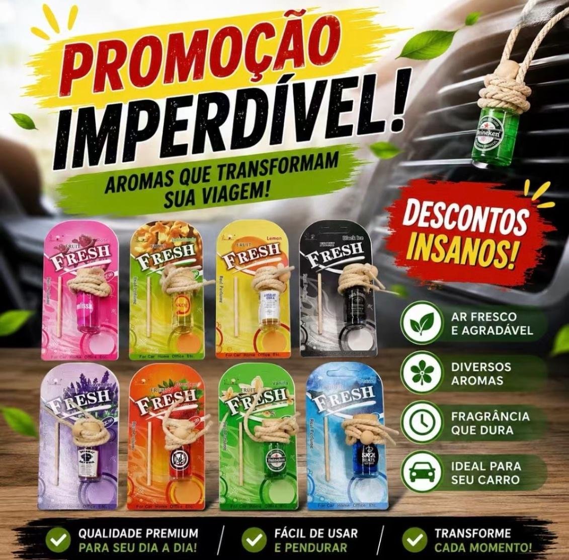 Cheirinho para veículos e ambientes