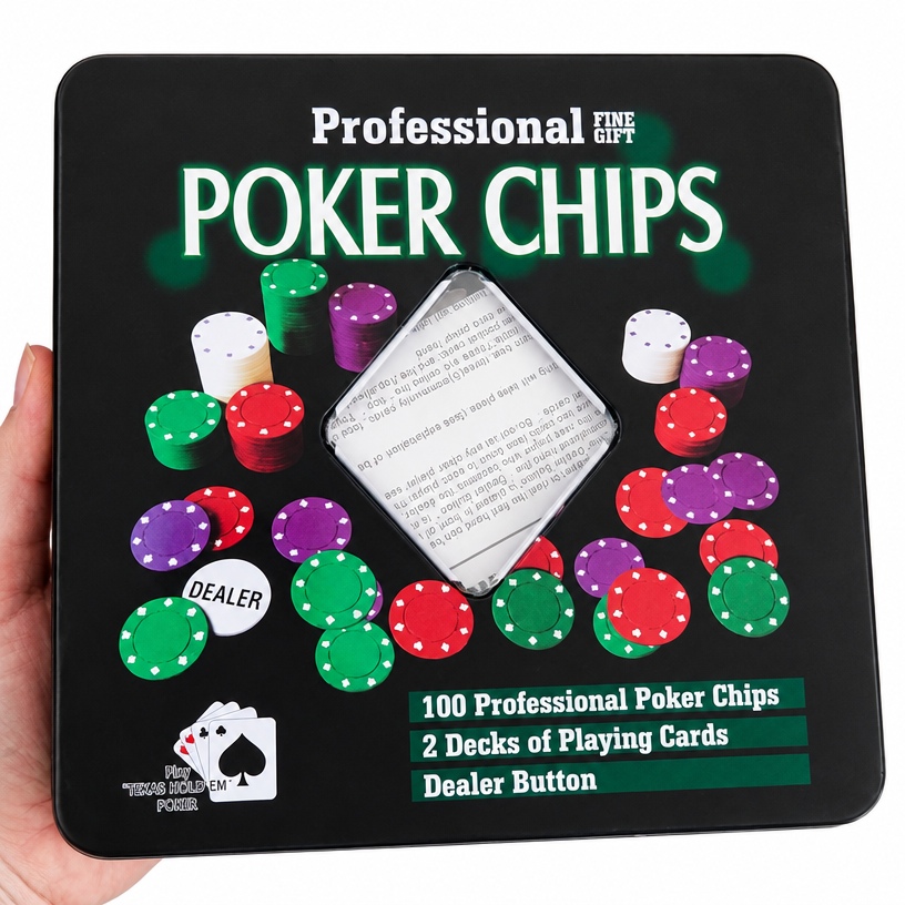 JOGO DE POKER C/2 BARALHOS E 100 FICHAS RJ2925