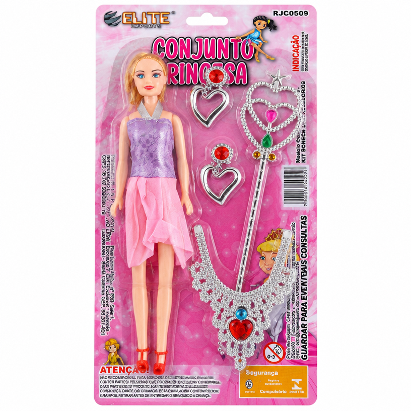 BONECA PRINCESA C/ ACESSORIOS RJC0509